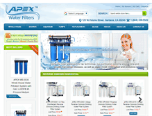 Tablet Screenshot of apexwaterfilters.com